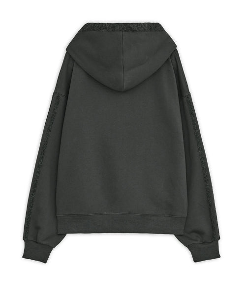 CROSS PATCH HOODED ZIP-UP CHARCOAL