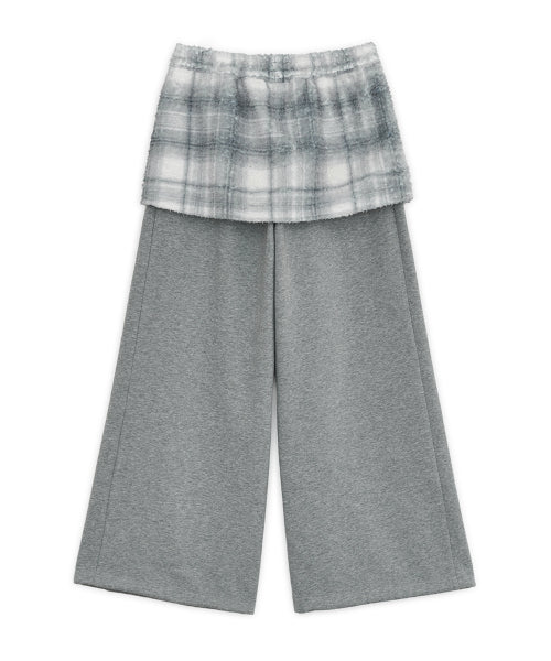 FLEECE SKIRT PANTS GREY