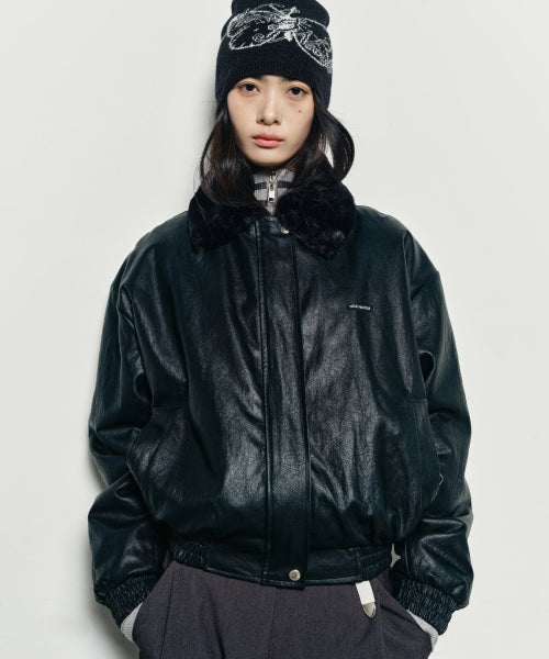 NICOLE FUR LEATHER MUSTANG #徐睿知同款! BLACK