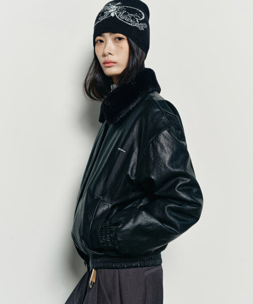 NICOLE FUR LEATHER MUSTANG #徐睿知同款! BLACK