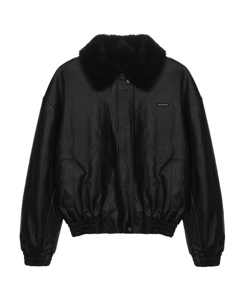 NICOLE FUR LEATHER MUSTANG #徐睿知同款! BLACK