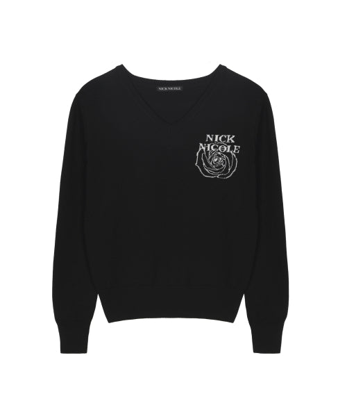 NICOLE MINI ROSE JAQUARD KNIT #徐睿知同款! - 3 COLORS BLACK