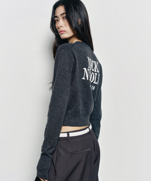 BUTTERFLY JAQUARD KNIT CARDIGAN #徐睿知同款! - 3 COLORS CHARCOAL