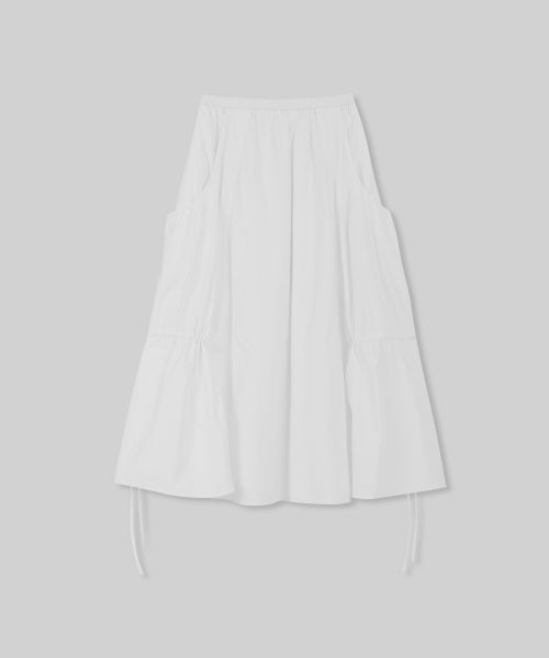 WOMENS NYLON LUCID LONG SKIRT #韓韶禧同款! - 3 COLORS WHITE