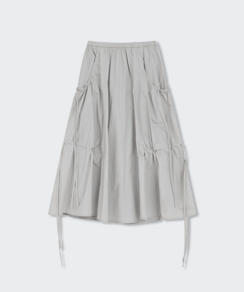 WOMENS NYLON LUCID LONG SKIRT #韓韶禧同款! - 3 COLORS GREY