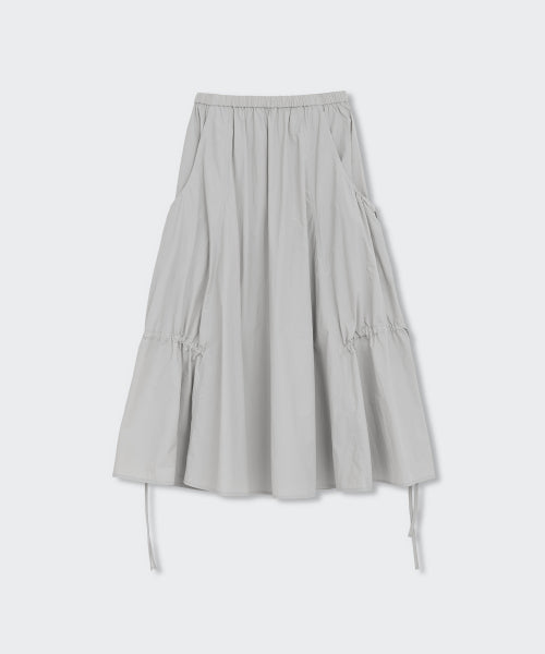WOMENS NYLON LUCID LONG SKIRT #韓韶禧同款! - 3 COLORS GREY