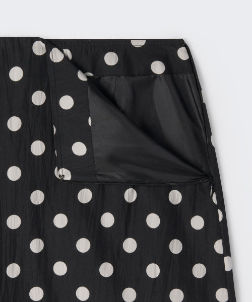 WOMENS POLKA DOT KNEE LENGTH SKIRT #韓韶禧同款! - 2 COLORS BLACK