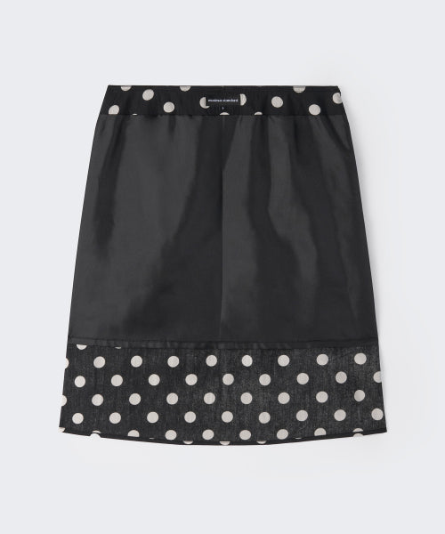 WOMENS POLKA DOT KNEE LENGTH SKIRT #韓韶禧同款! - 2 COLORS BLACK