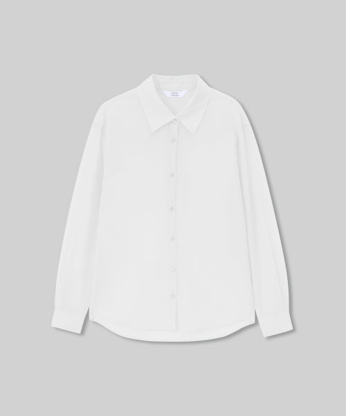 WOMENS RELAXED SHEER SHIRT #韓韶禧同款! - 4 COLORS WHITE