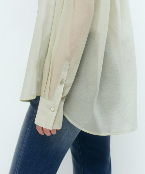 WOMENS RELAXED SHEER SHIRT #韓韶禧同款! - 4 COLORS GREEN