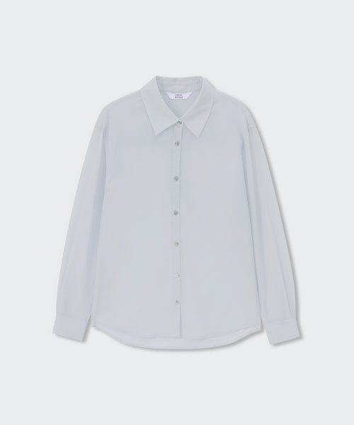 WOMENS RELAXED SHEER SHIRT #韓韶禧同款! - 4 COLORS BLUE