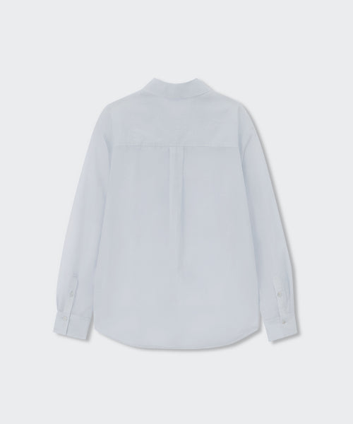 WOMENS RELAXED SHEER SHIRT #韓韶禧同款! - 4 COLORS BLUE