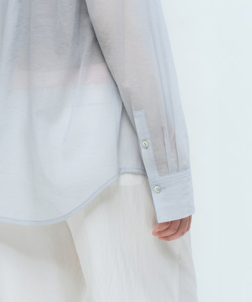WOMENS RELAXED SHEER SHIRT #韓韶禧同款! - 4 COLORS BLUE