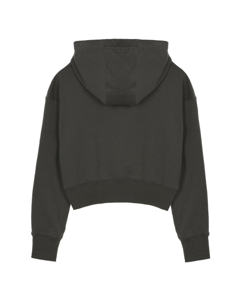 NNN PATCH CROP HOOD ZIP UP #徐睿知同款! - 2 COLORS BROWN