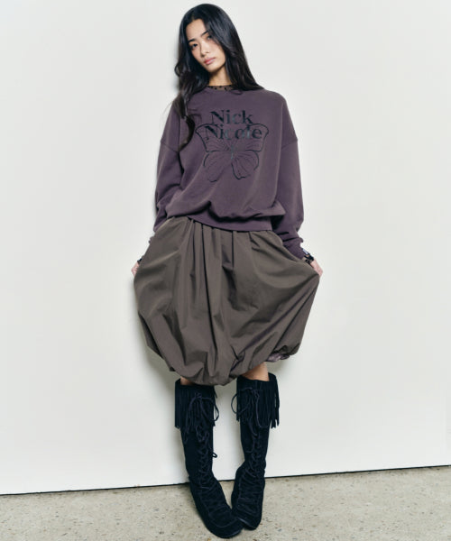 BUTTERFLY VOLUME BALLOON SKIRT #徐睿知同款! - 2 COLORS CHARCOAL