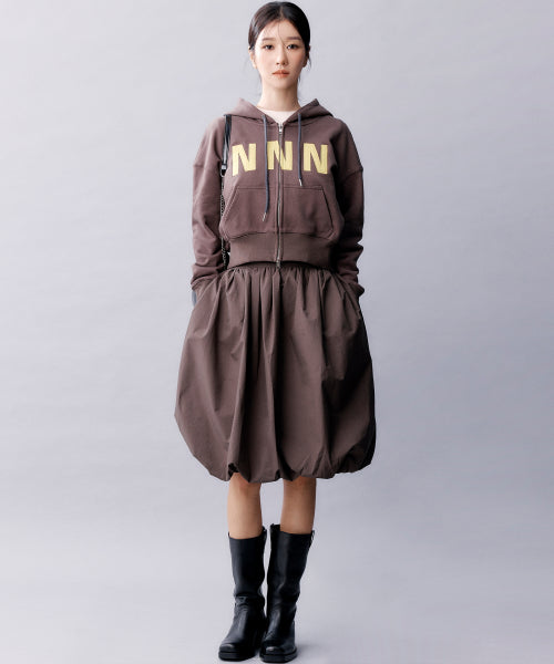 BUTTERFLY VOLUME BALLOON SKIRT #徐睿知同款! - 2 COLORS CHARCOAL