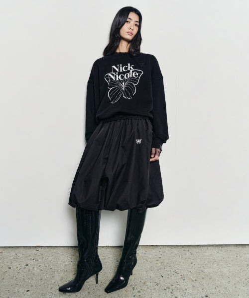BUTTERFLY VOLUME BALLOON SKIRT #徐睿知同款! - 2 COLORS BLACK