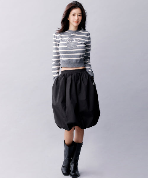 BUTTERFLY VOLUME BALLOON SKIRT #徐睿知同款! - 2 COLORS BLACK