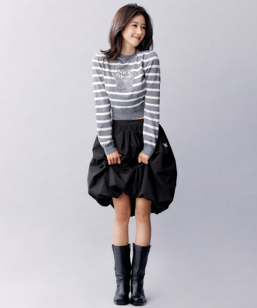 BUTTERFLY VOLUME BALLOON SKIRT #徐睿知同款! - 2 COLORS BLACK