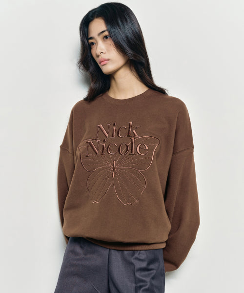 VOLUME BUTTERFLY SIGNATURE SWEATSHIRT #徐睿知同款! - 10 COLORS BROWN
