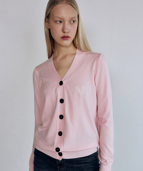MINIMAL V NECK BUTTERFLY CARDIGAN #徐睿知同款! - 5 COLORS AS SHOWN