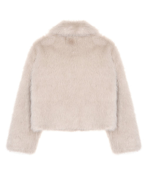 FAUX FUR ZIP UP JACKET #徐睿知同款! BEIGE