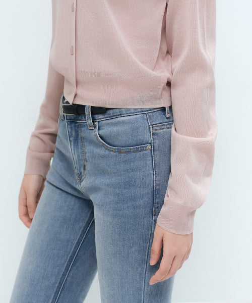WOMENS SHEER ROUND NECK CARDIGAN #韓韶禧同款! - 7 COLORS PINK