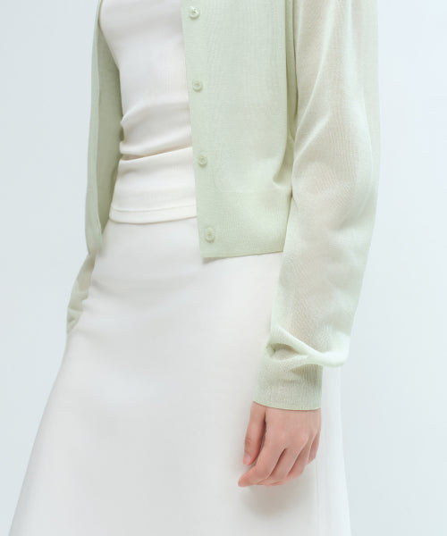 WOMENS SHEER ROUND NECK CARDIGAN #韓韶禧同款! - 7 COLORS MINT