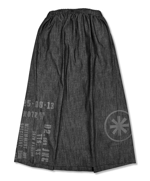 SIDE LOGO PLEATS SKIRT BLACK