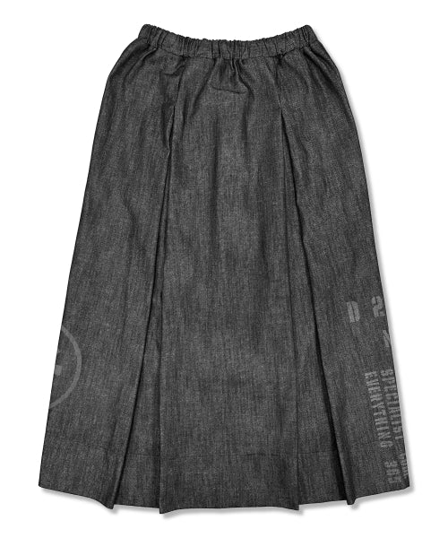 SIDE LOGO PLEATS SKIRT BLACK