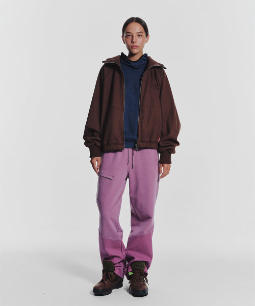 WAFFLE MINK DAILY HOODED ZIP UP - 4 COLORS BROWN