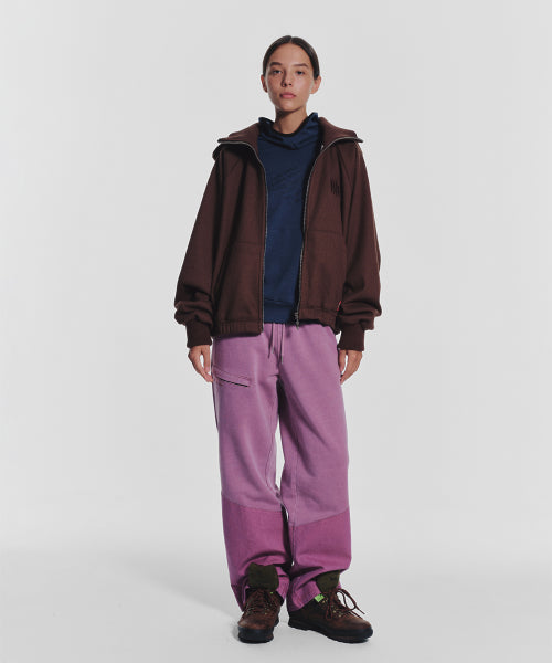 WAFFLE MINK DAILY HOODED ZIP UP - 4 COLORS BROWN