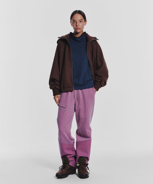 WAFFLE MINK DAILY HOODED ZIP UP - 4 COLORS BROWN