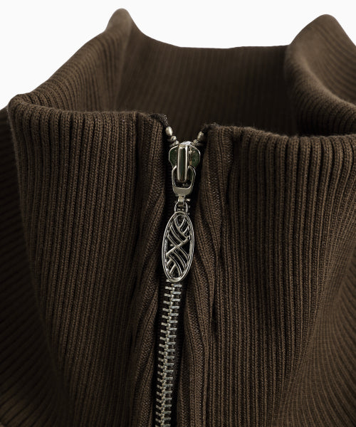 WAFFLE MINK DAILY HOODED ZIP UP - 4 COLORS BROWN