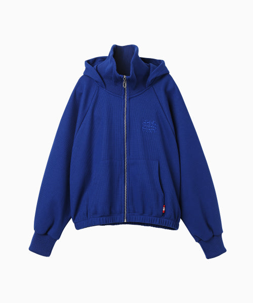 WAFFLE MINK DAILY HOODED ZIP UP - 4 COLORS BLUE