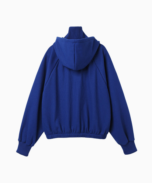 WAFFLE MINK DAILY HOODED ZIP UP - 4 COLORS BLUE