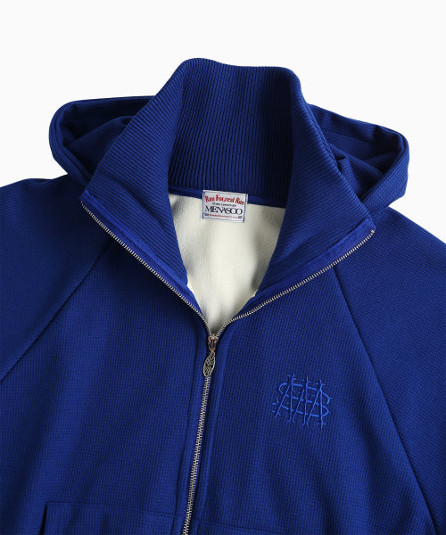 WAFFLE MINK DAILY HOODED ZIP UP - 4 COLORS BLUE
