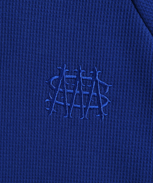 WAFFLE MINK DAILY HOODED ZIP UP - 4 COLORS BLUE