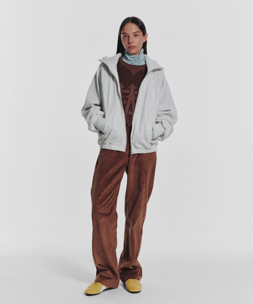 WAFFLE MINK DAILY HOODED ZIP UP - 4 COLORS OATMEAL