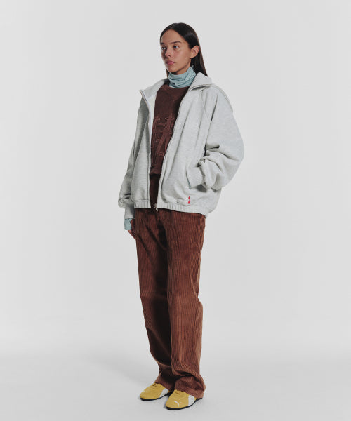 WAFFLE MINK DAILY HOODED ZIP UP - 4 COLORS OATMEAL