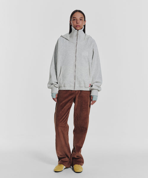 WAFFLE MINK DAILY HOODED ZIP UP - 4 COLORS OATMEAL