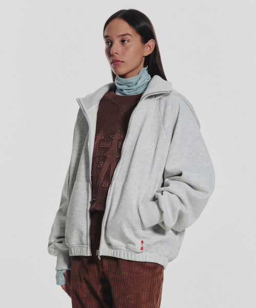 WAFFLE MINK DAILY HOODED ZIP UP - 4 COLORS OATMEAL