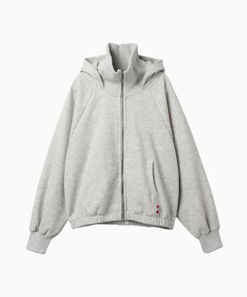 WAFFLE MINK DAILY HOODED ZIP UP - 4 COLORS OATMEAL
