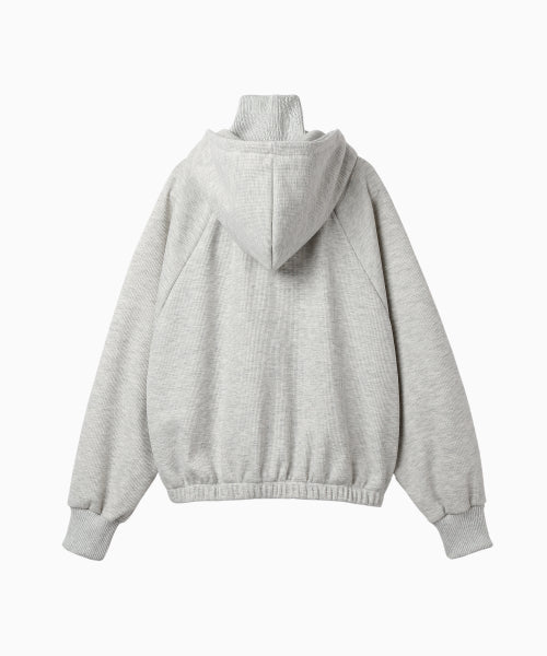 WAFFLE MINK DAILY HOODED ZIP UP - 4 COLORS OATMEAL