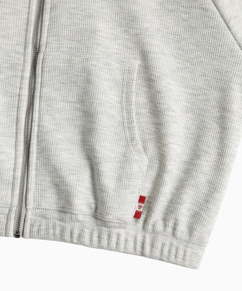 WAFFLE MINK DAILY HOODED ZIP UP - 4 COLORS OATMEAL