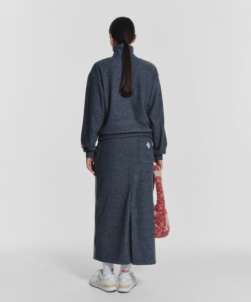 TERRY FLEECE LONG SKIRT - 3 COLORS CHARCOAL