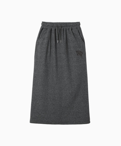 TERRY FLEECE LONG SKIRT - 3 COLORS CHARCOAL