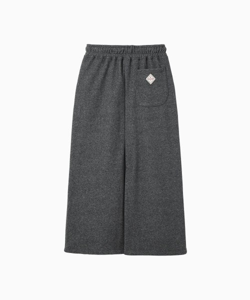 TERRY FLEECE LONG SKIRT - 3 COLORS CHARCOAL