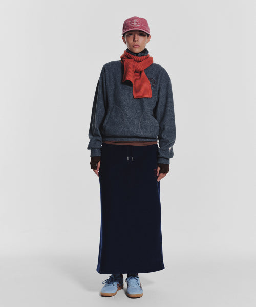 TERRY FLEECE LONG SKIRT - 3 COLORS NAVY