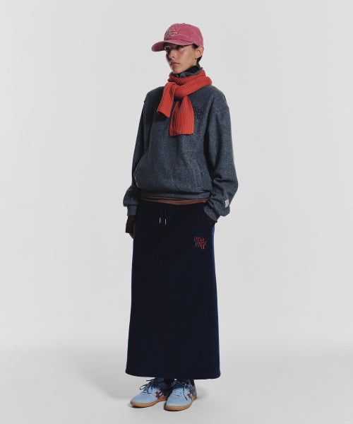 TERRY FLEECE LONG SKIRT - 3 COLORS NAVY